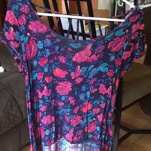 Floral print cotton blouse